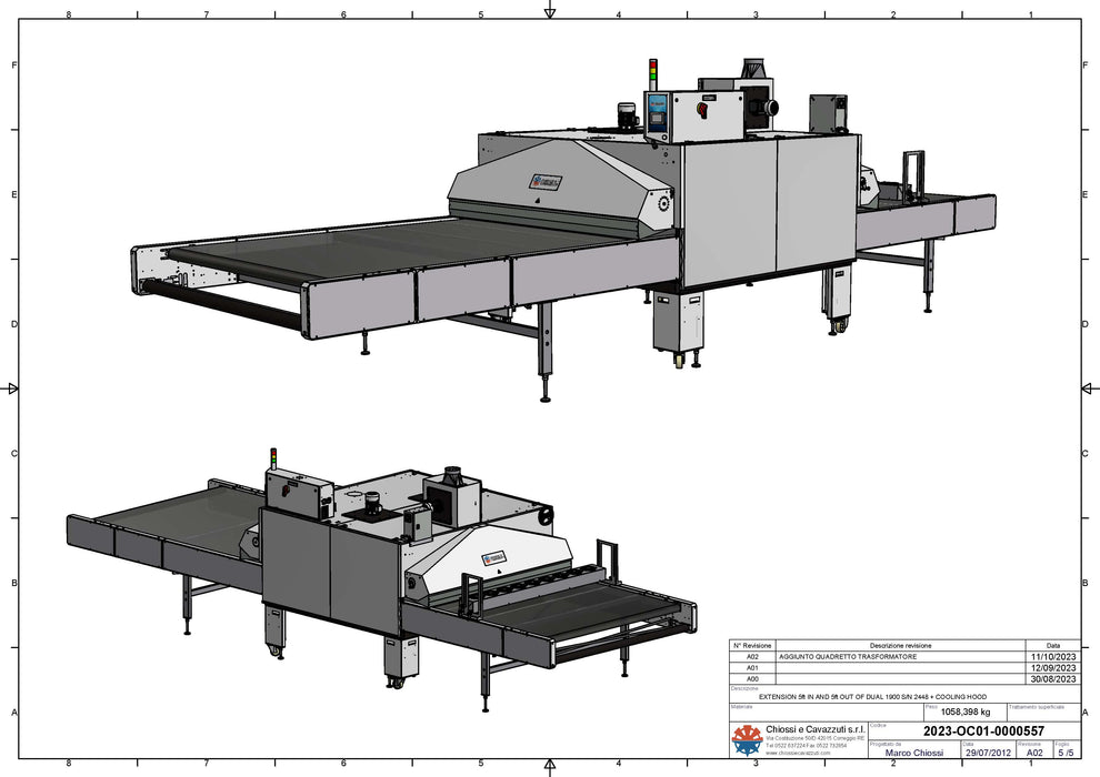 Chiossi e Cavazzuti Dual 1900 - Split Belt Conveyor Dryer